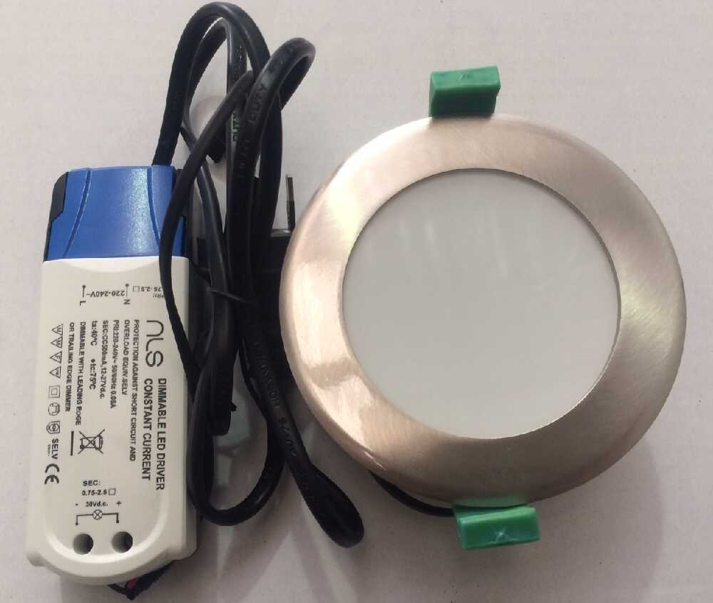 20099NLS 15W Dimmable Downlight 90mm cutout (Satin Nickle)
