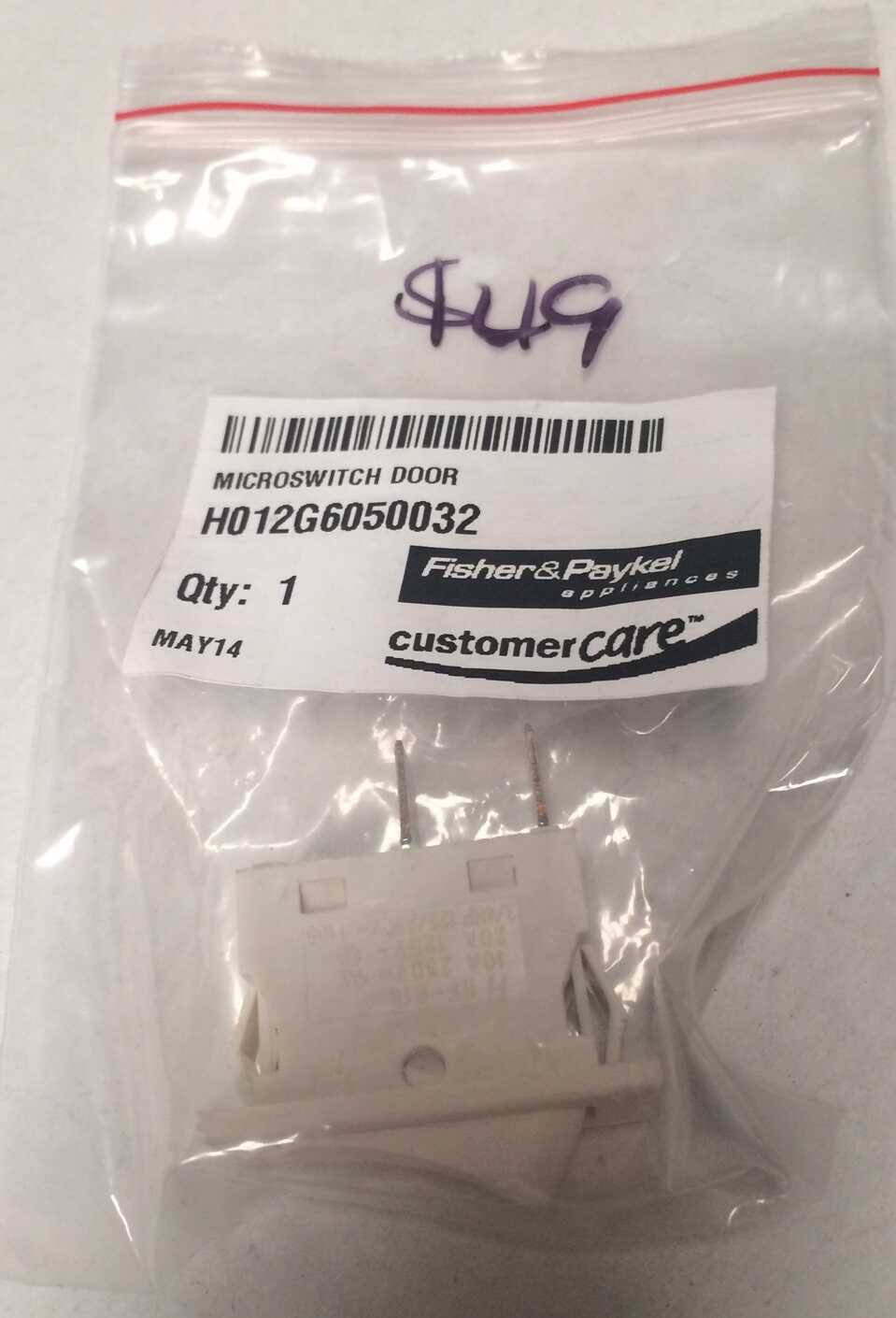 H012G6050032 Fisher and Paykel Haier Dishwasher Door Switch