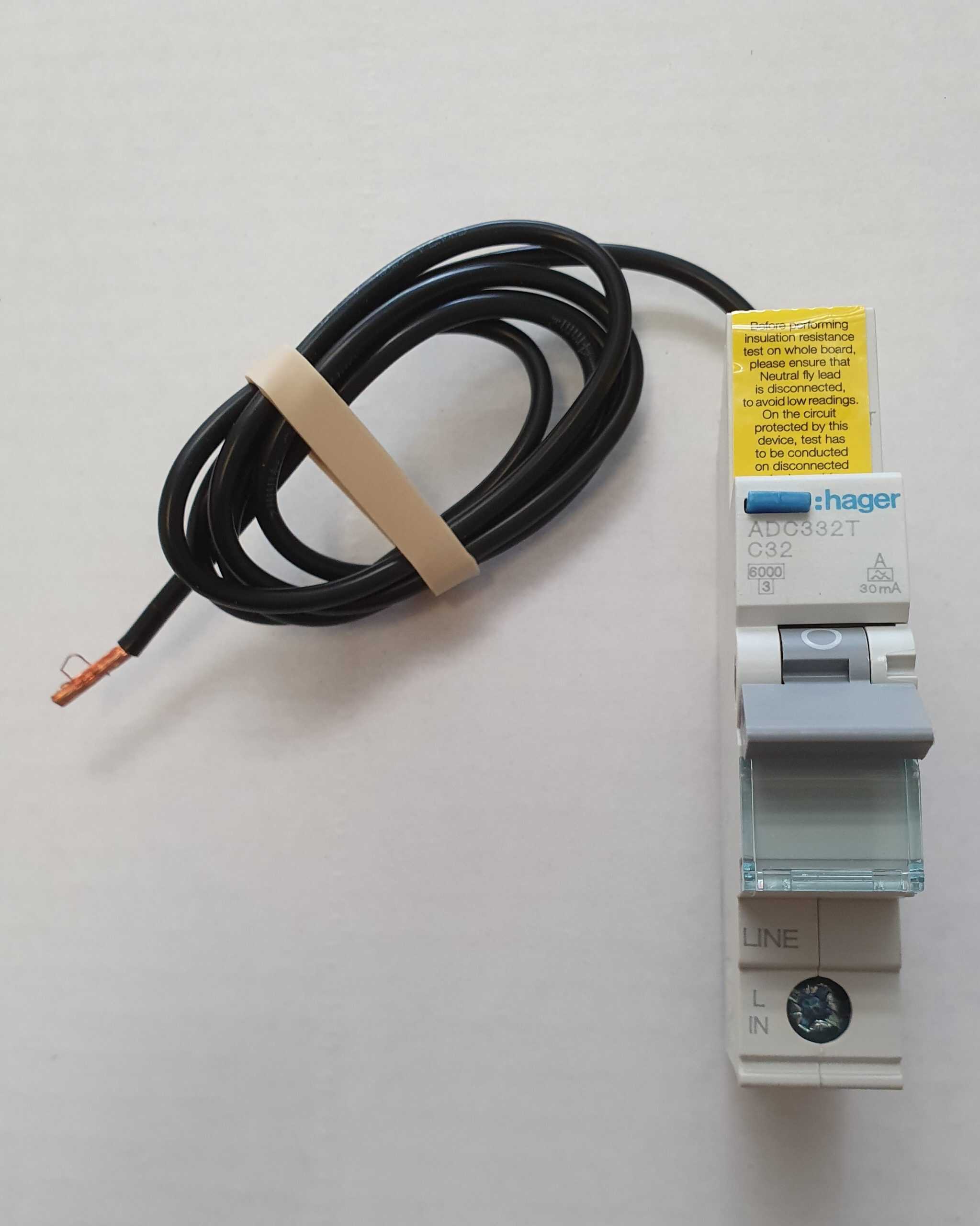 adc332t hager adc332t rcbo 32amp 1p&n 6ka c curve 30ma type a