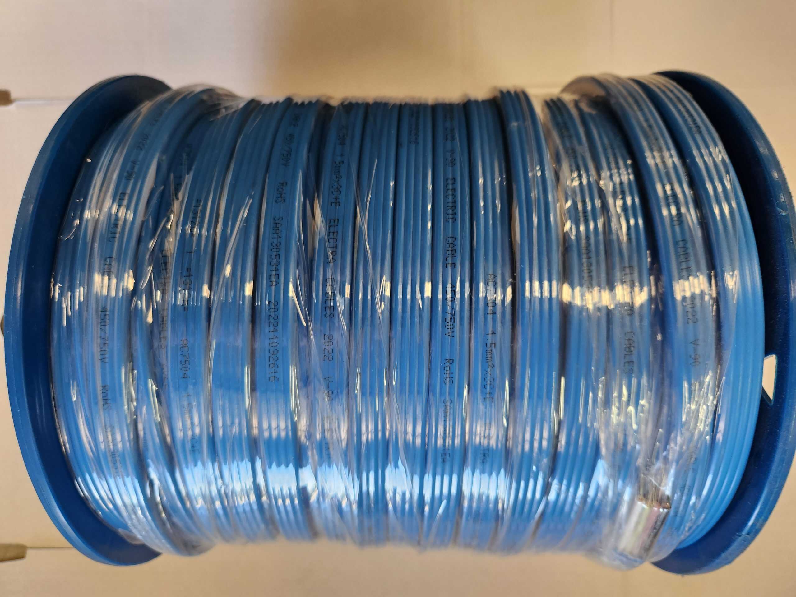 1.5mm Three Core & Earth Flat Cable PVC Blue (Air-conditioning) Per Metre
