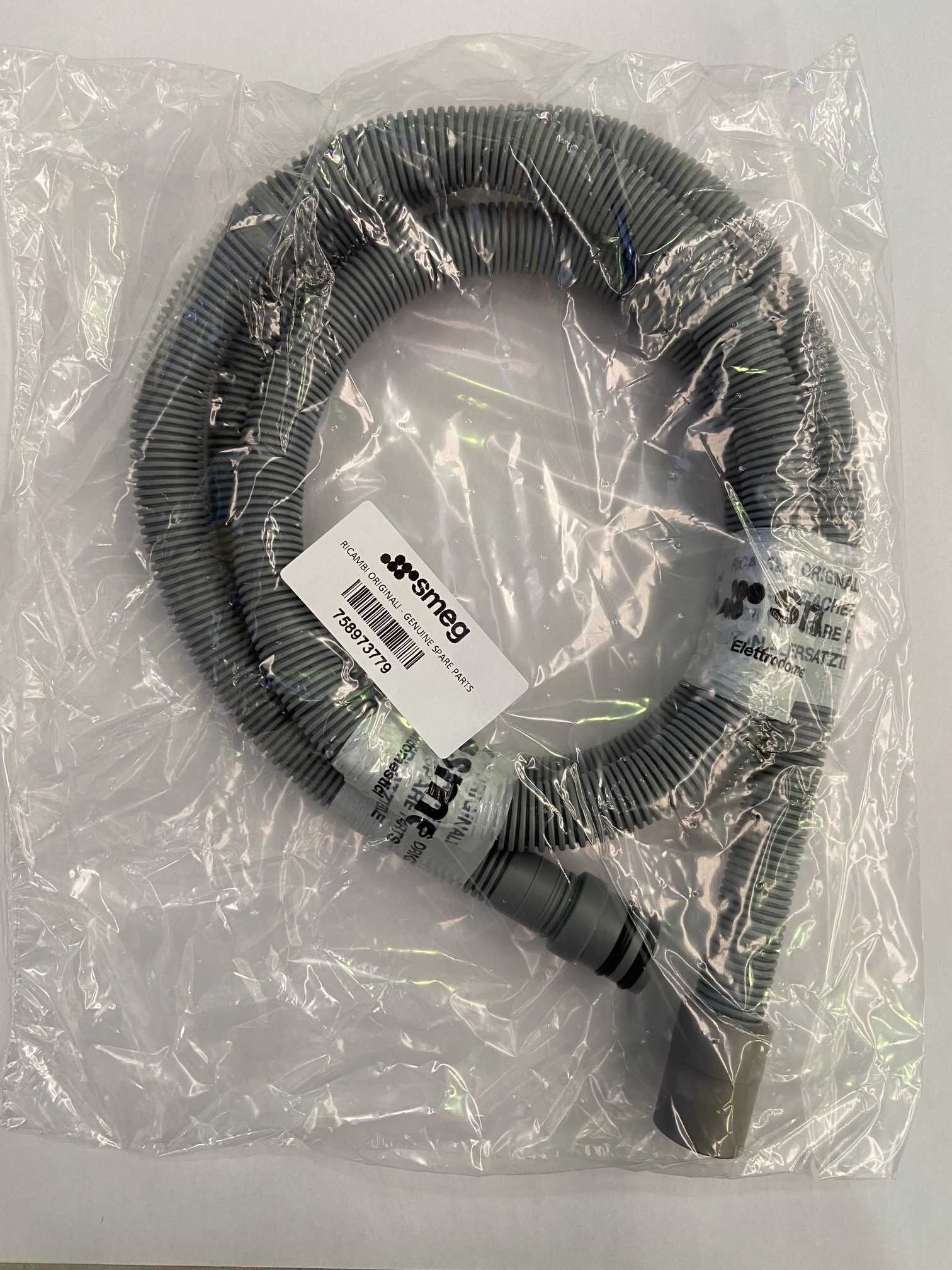 758973779 Genuine smeg dishwasher drain hose 1.9m compatible with indesit, whirlpool