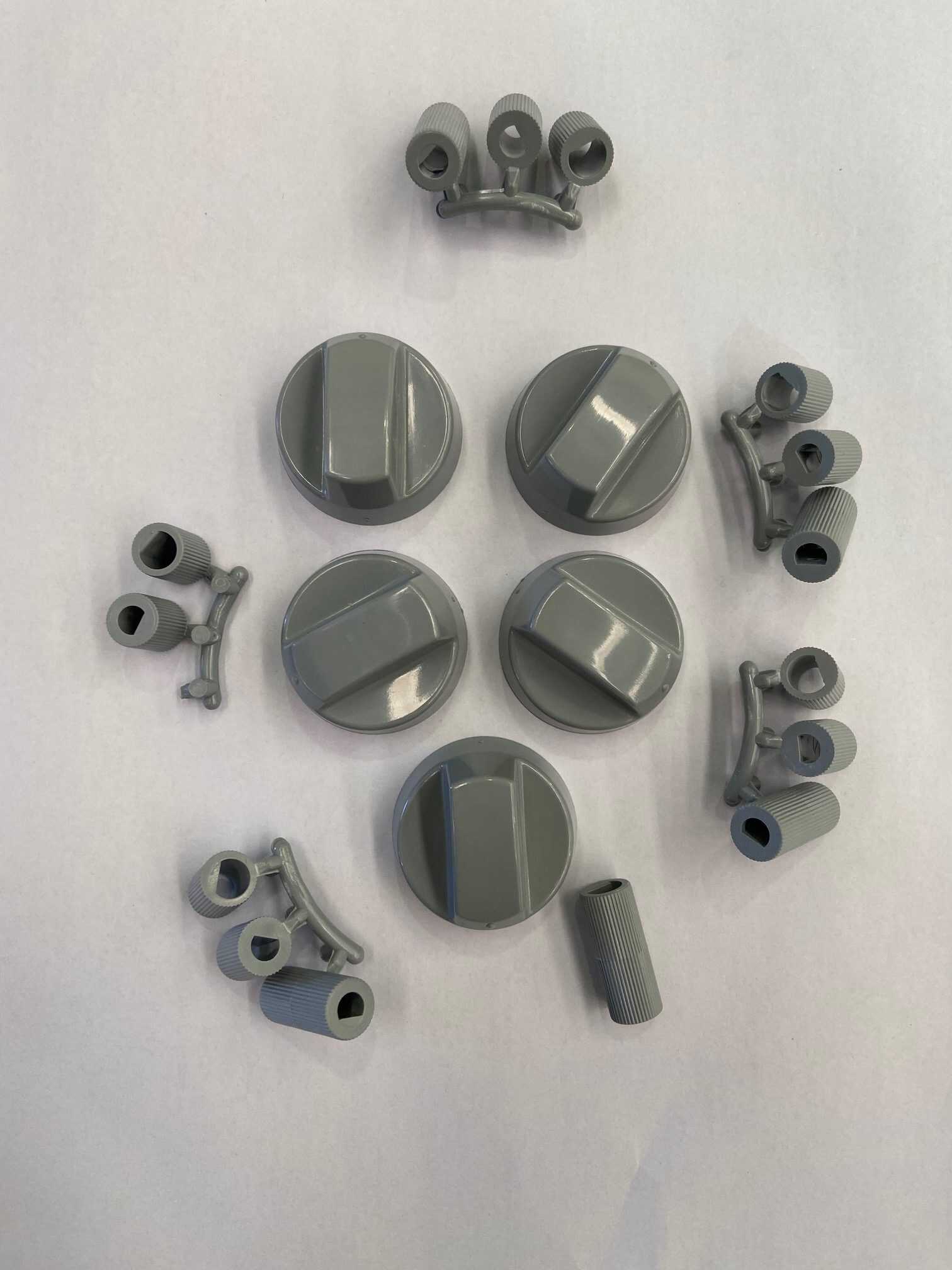 Oven Knobs Grey 5pk with Adaptors