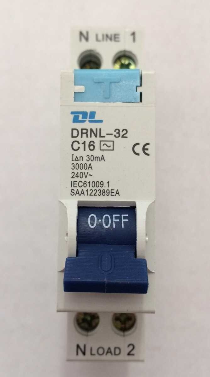 30459NLS RCBO NLS 1 POLE Safety Switch 3KA 16Amp