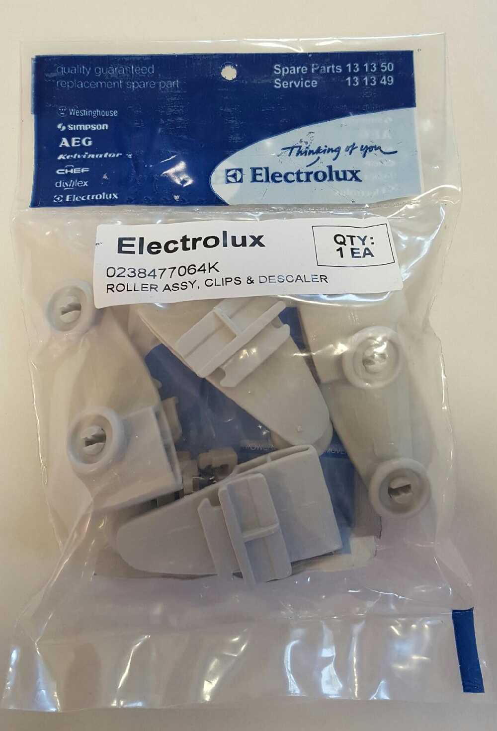 0238477064K Roller Assy, Clips & Descaler **READ DESCRIPTION**
