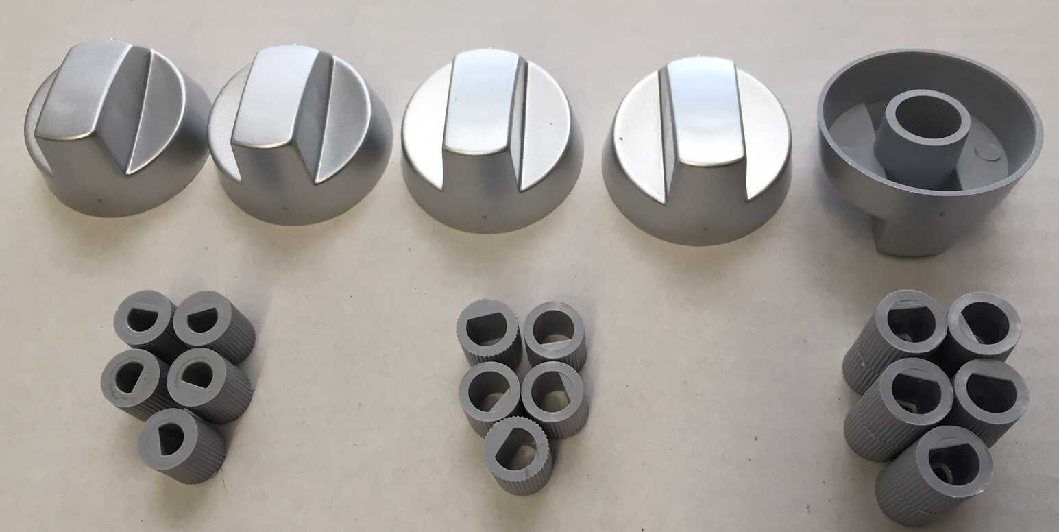 Oven Knobs Silver 5pk