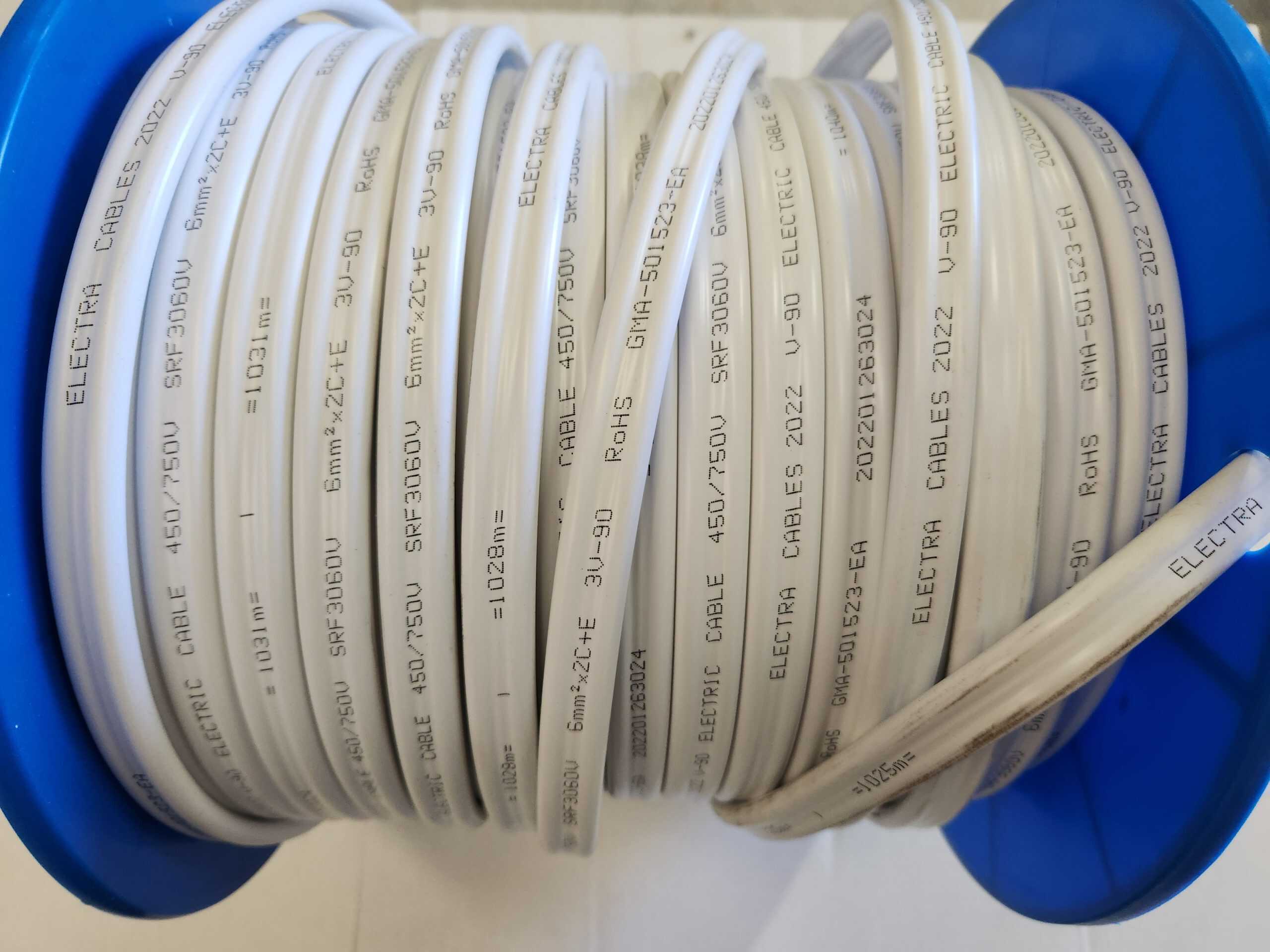 6mm 2 Core & Earth Flat Cable per metre