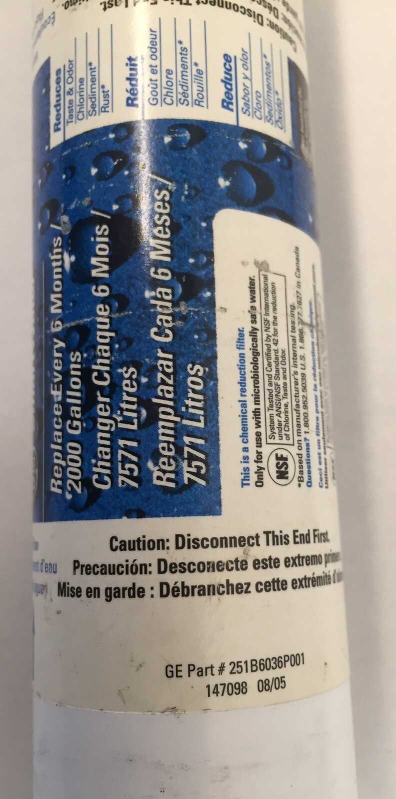 GXRTQ GE FRIDGE WATER FILTER - Image 3