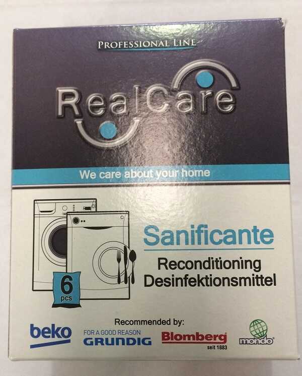 1340 RealCare Washing Machine & Dishwasher Sanitzer and Descaler cleaner 6pack