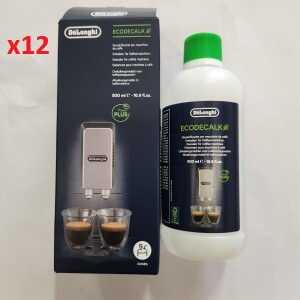 12 Pack DeLonghi Higher/Improved Quality Formula DeLonghi Coffee Machine Descaler 500ml (DLSC500)